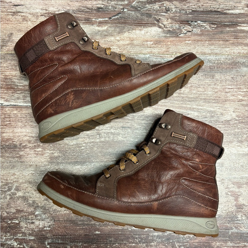 Chaco Women's Brown Leather Lace-Up Boots Sierra Waterproof Leather Hiking 9.5 - Picture 7 of 10